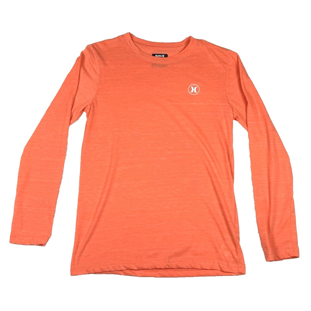 Hurley Kids Long Sleeve Rash Guard Shirt Orange Beach Surfer Unisex  14 / 16 NEW